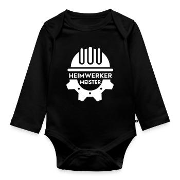DIY Master – Proud DIY Design - Organic Longsleeve Baby Bodysuit - black - Front