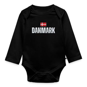 Fierté danoise, fier Danois - Body Bébé bio manches longues - noir - Devant