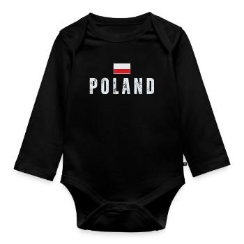 Polish pride, Polish flag - Organic Longsleeve Baby Bodysuit - black - Front