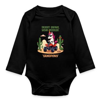 Desert Unicorn - Organic Longsleeve Baby Bodysuit - black - Front
