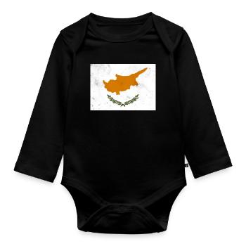 Flag of Cyprus - Organic Longsleeve Baby Bodysuit - black - Front