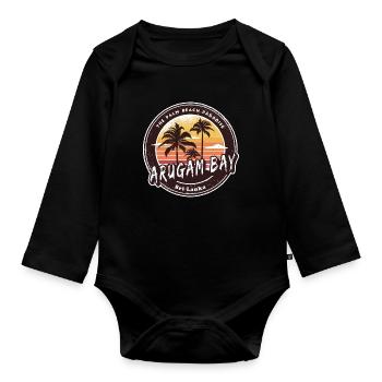 Arugam Bay Sri Lanka Strand Design - Baby Bio-Langarm-Body - Schwarz - Vorne