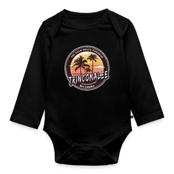 Trincomalee Sri Lanka Vintage Design - Organic Longsleeve Baby Bodysuit - black - Front