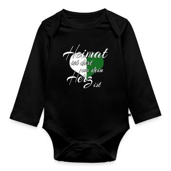 - Saxony - Organic Longsleeve Baby Bodysuit - black - Front