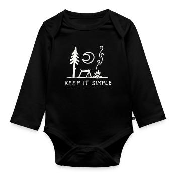 KEEP IT SIMPLE - Organic Longsleeve Baby Bodysuit - black - Front