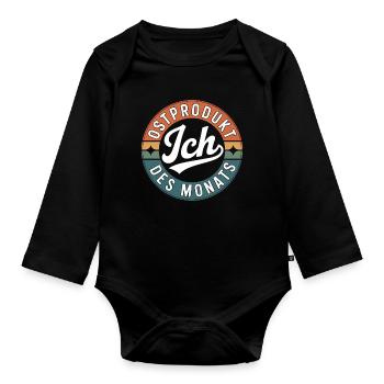 Ostalgie DDR Ostdeutsche Ostdeutscher Geschenkidee - Baby Bio-Langarm-Body - Schwarz - Vorne