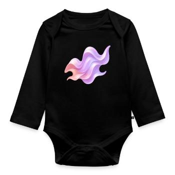 Liquid Waves - Organic Longsleeve Baby Bodysuit - black - Front