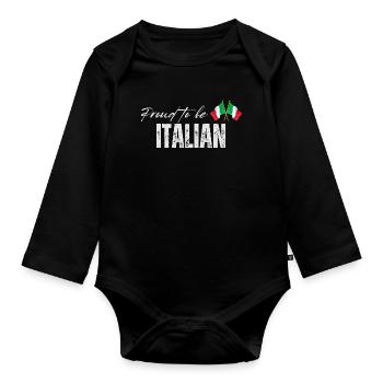 Stolzer Italiener, ich liebe Italien - Baby Bio-Langarm-Body - Schwarz - Vorne
