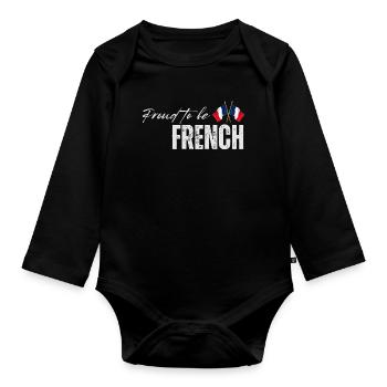 Stolzer Franzose, ich liebe Frankreich - Baby Bio-Langarm-Body - Schwarz - Vorne