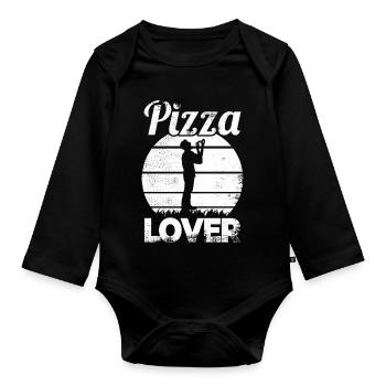 Pizza Enthusiast - Baby Bio-Langarm-Body - Schwarz - Vorne