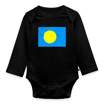 Drapeau des Palaos - Body Bébé bio manches longues - noir - Devant