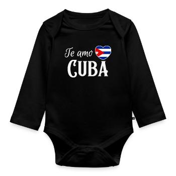 J’adore Cuba, made in Cuba - Body Bébé bio manches longues - noir - Devant