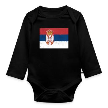 Drapeau de la Serbie - Body Bébé bio manches longues - noir - Devant