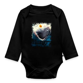 Hungriger Moment - Baby Bio-Langarm-Body - Schwarz - Vorne