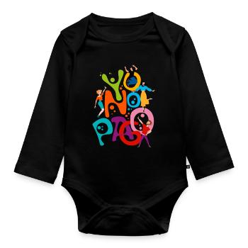 I don't pay - Organic Longsleeve Baby Bodysuit - black - Front
