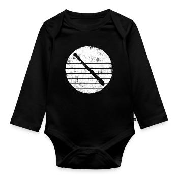 Flute Sketch - Organic Longsleeve Baby Bodysuit - black - Front