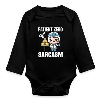 PATIENT NULL DES SARKASMUS - GESCHENK DES ARZTES - Baby Bio-Langarm-Body - Schwarz - Vorne