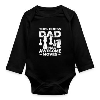 Chess Father - Organic Longsleeve Baby Bodysuit - black - Front