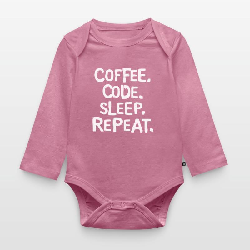 coffee code sleep - repeat Programmierer Arbeit Baby Bio-Langarm-Body