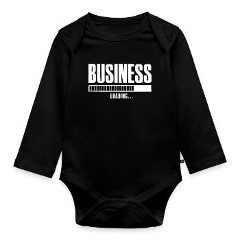 Business Loading Online Business Affiliate - Organic Longsleeve Baby Bodysuit - black - Front
