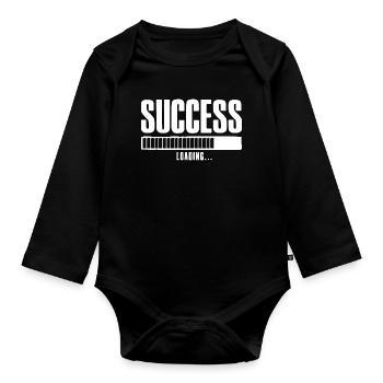 Success Loading Online Business Affiliate - Organic Longsleeve Baby Bodysuit - black - Front