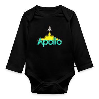 Apollo – Raketenstart ins All - Baby Bio-Langarm-Body - Schwarz - Vorne