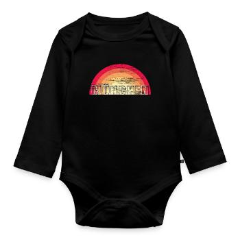 München - Vintage Logo - Sunset MUNCHEN - Baby Bio-Langarm-Body - Schwarz - Vorne