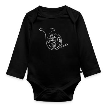 Croquis de cor français - Body Bébé bio manches longues - noir - Devant