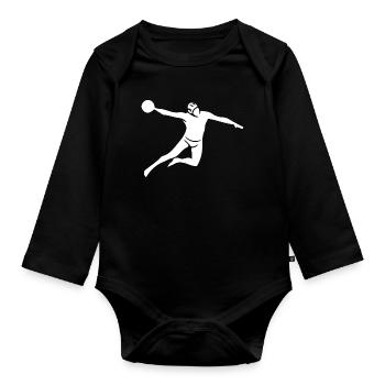 Lancer de puissance de water-polo - Body Bébé bio manches longues - noir - Devant