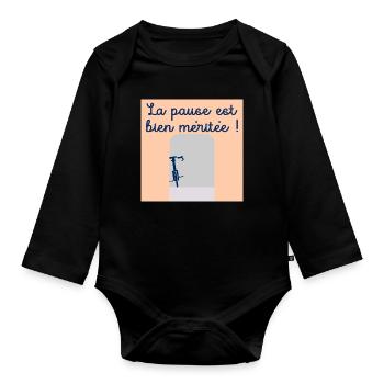 Rad-Rad-Pause - Baby Bio-Langarm-Body - Schwarz - Vorne