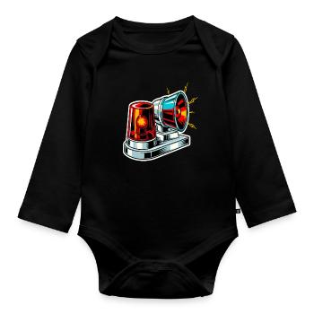 Fire Siren Warning Light - Organic Longsleeve Baby Bodysuit - black - Front