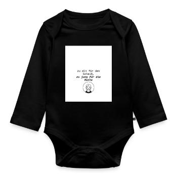 Age Sayings Humor Design - Organic Longsleeve Baby Bodysuit - black - Front