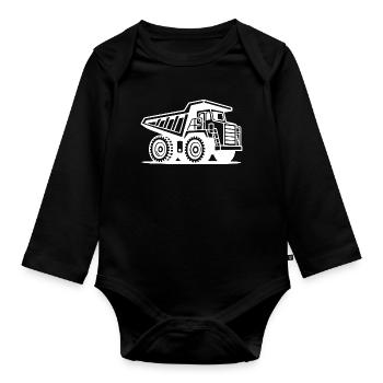 Conception de la silhouette du camion minier industriel - Body Bébé bio manches longues - noir - Devant