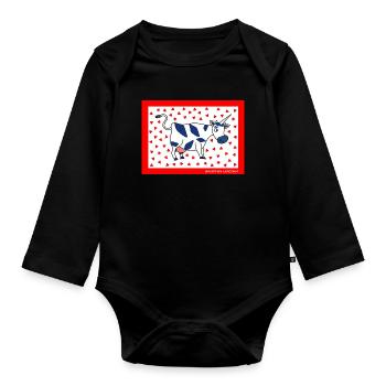 BAVARIAN UNICORN - Herzen - Baby Bio-Langarm-Body - Schwarz - Vorne