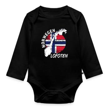 Lofoten - Baby Bio-Langarm-Body - Schwarz - Vorne