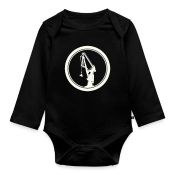 Hafenkran Silhouette 03 - Baby Bio-Langarm-Body - Schwarz - Vorne