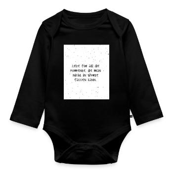 Citations inspirantes dans la conception de l’écriture manuscrite - Body Bébé bio manches longues - noir - Devant