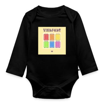 VIELFALT INKLUSION PRIDE KOFFER - Baby Bio-Langarm-Body - Schwarz - Vorne