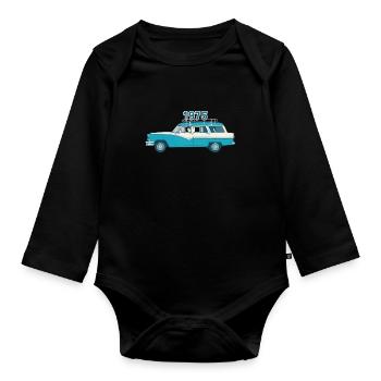 Voiture classique de 1975 avec toit en bois - Body Bébé bio manches longues - noir - Devant