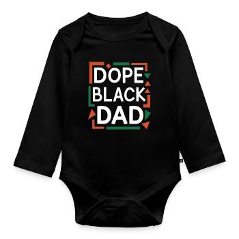 T-shirt audacieux noir de conception graphique de papa - Body Bébé bio manches longues - noir - Devant