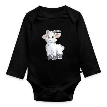 Chèvre - Body Bébé bio manches longues - noir - Devant