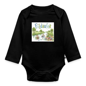 Fuldaufer : l’aventure fluviale ! - Body Bébé bio manches longues - noir - Devant