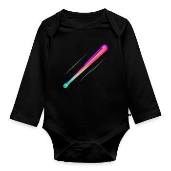 Baseball bat Steamwave - Organic Longsleeve Baby Bodysuit - black - Front