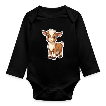 Chèvre - Body Bébé bio manches longues - noir - Devant
