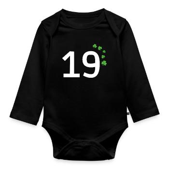 19 - Organic Longsleeve Baby Bodysuit - black - Front