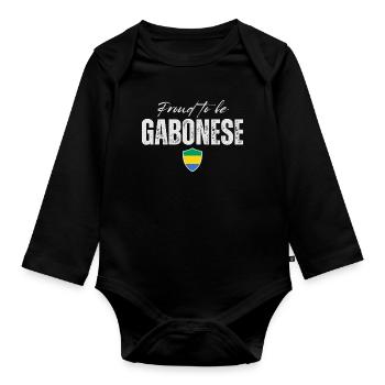 Gabuner stolz, Made in Gabon - Baby Bio-Langarm-Body - Schwarz - Vorne