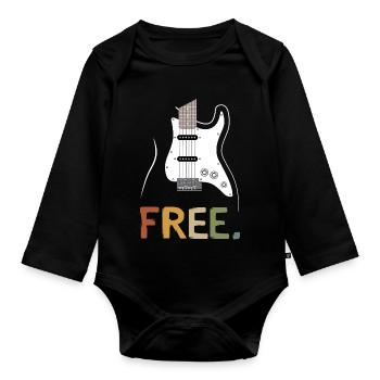 Guitare électrique rétro Free Music Design - Body Bébé bio manches longues - noir - Devant