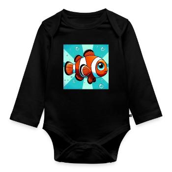 Clownfisch - Baby Bio-Langarm-Body - Schwarz - Vorne