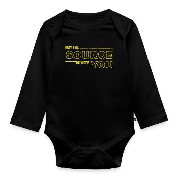 May the Source Be With You – Geek Tee - Organic Longsleeve Baby Bodysuit - black - Front