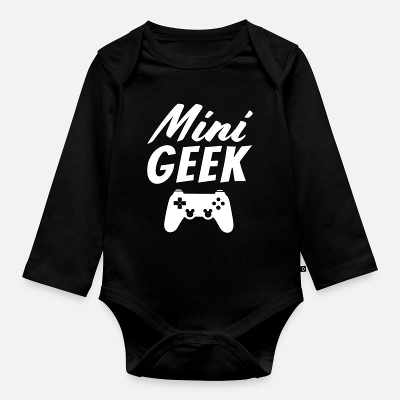 Geek Junior - Baby Bio-Langarm-Body - Schwarz